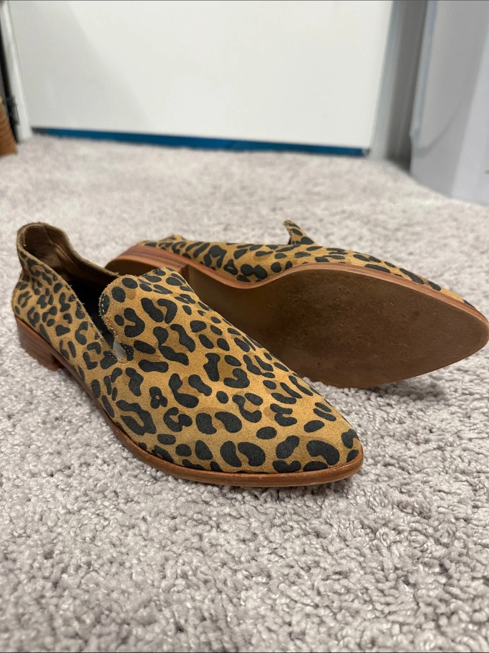 Treasure & Bond Leopard-Print Slip-On Loafers in Tan and Black